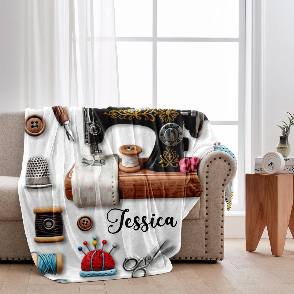 Stunning Sewing Machine - Personalized Sewing Blanket