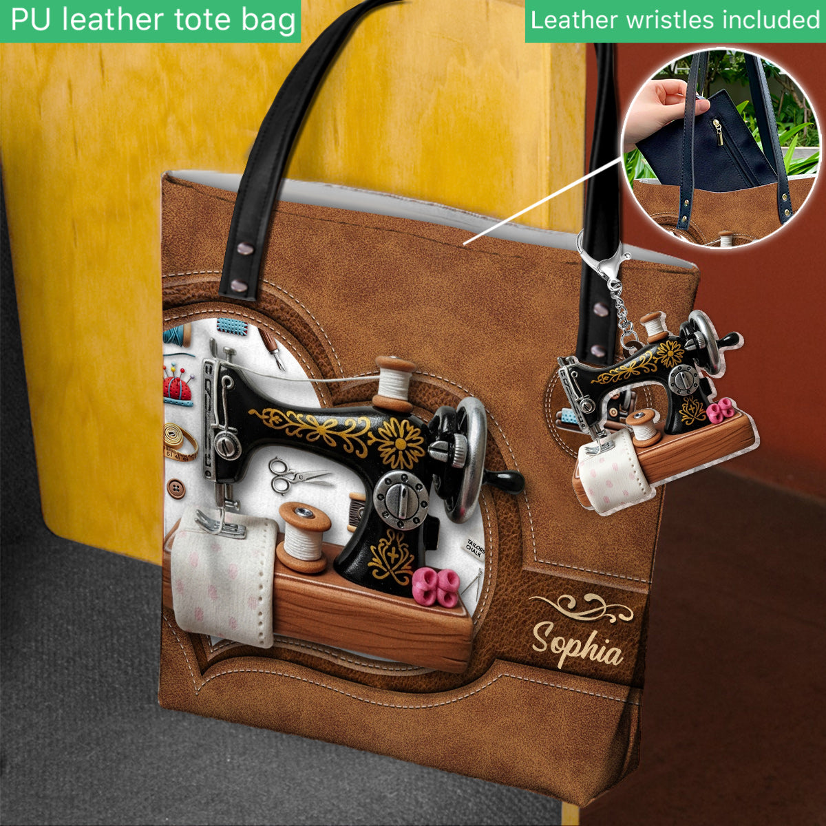 Stunning Sewing Machine - Personalized Sewing Tote Bag