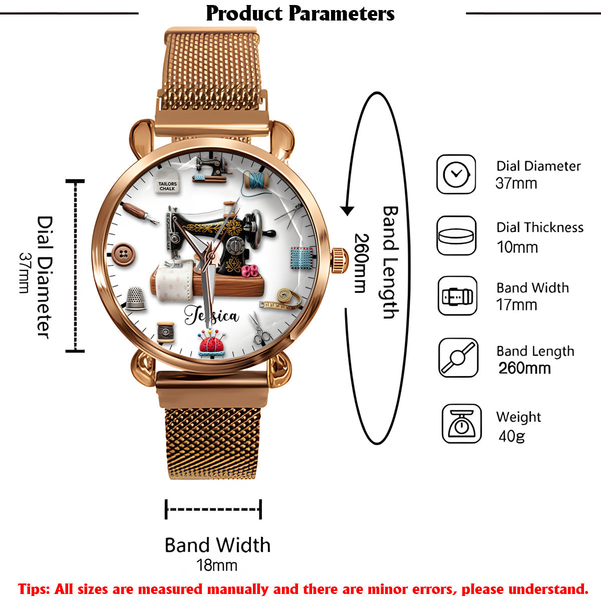 Sewing Time - Personalized Sewing Women Hand Watch
