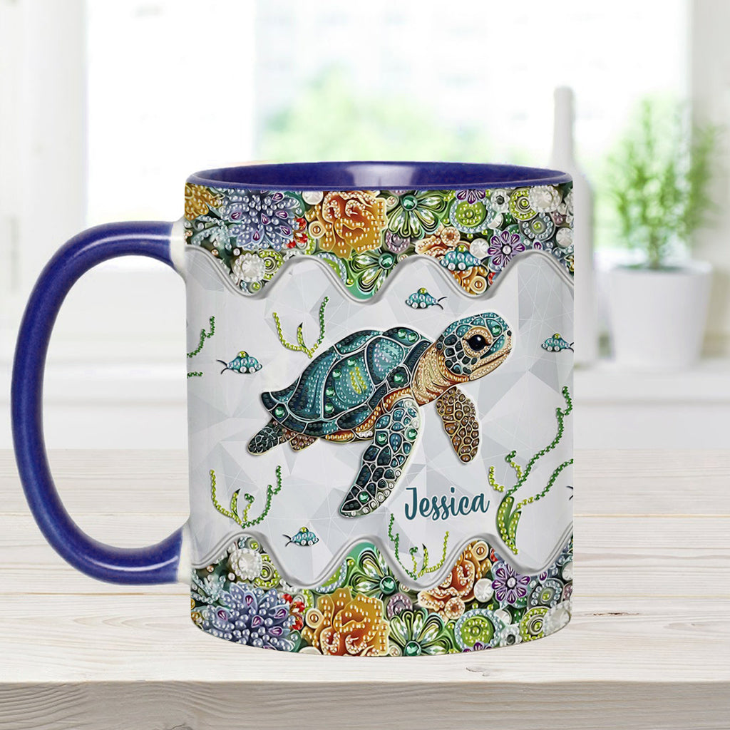Just A Girl Who Loves Turtle - Personalized Turtle Accent Mug