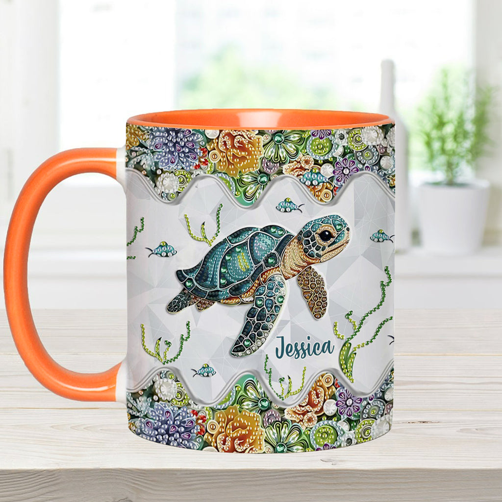 Just A Girl Who Loves Turtle - Personalized Turtle Accent Mug