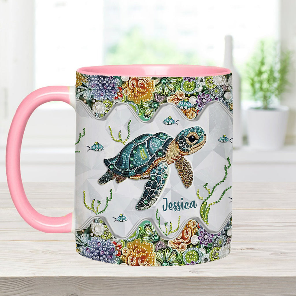 Just A Girl Who Loves Turtle - Personalized Turtle Accent Mug