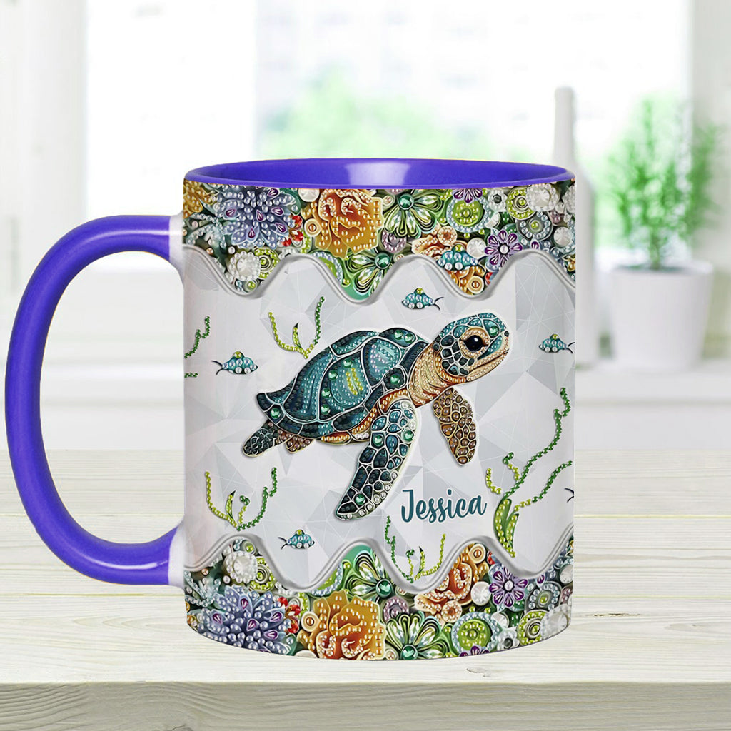 Just A Girl Who Loves Turtle - Personalized Turtle Accent Mug