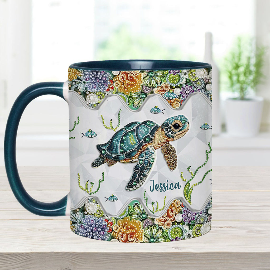 Just A Girl Who Loves Turtle - Personalized Turtle Accent Mug