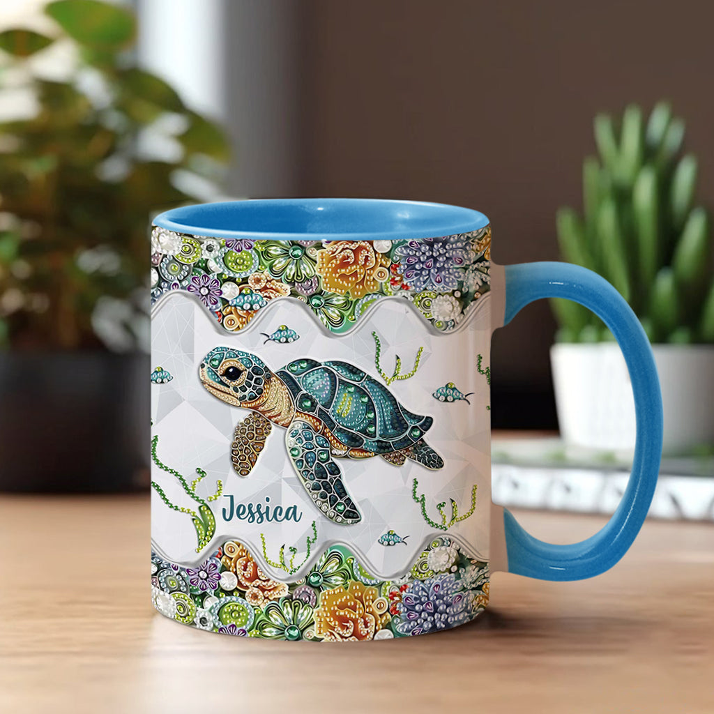 Just A Girl Who Loves Turtle - Personalized Turtle Accent Mug