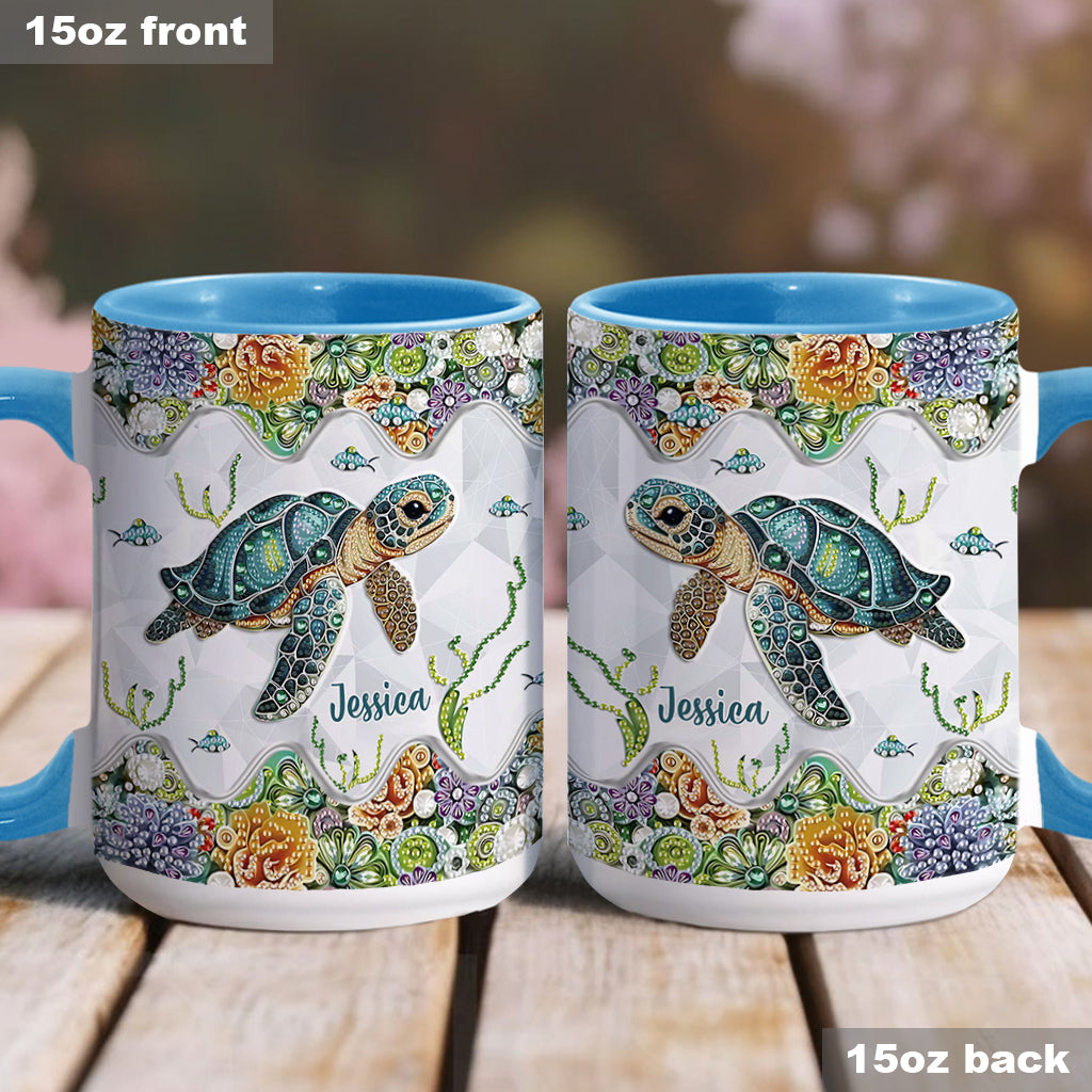 Just A Girl Who Loves Turtle - Personalized Turtle Accent Mug