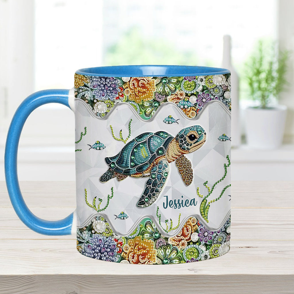 Just A Girl Who Loves Turtle - Personalized Turtle Accent Mug