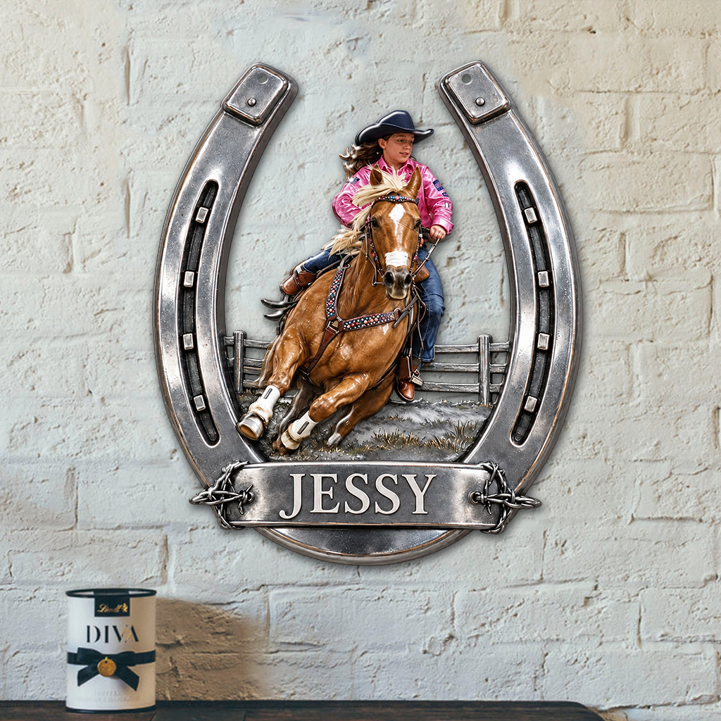 Custom Any Photo, Horse Riding - Personalized Horse 3D Printed Cut Metal Sign