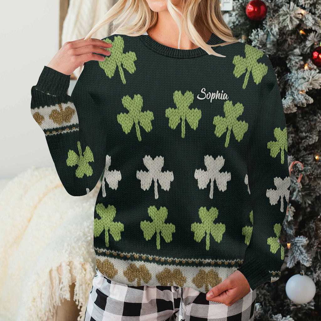 Irish Shamrock - Personalized Irish Ugly Sweater