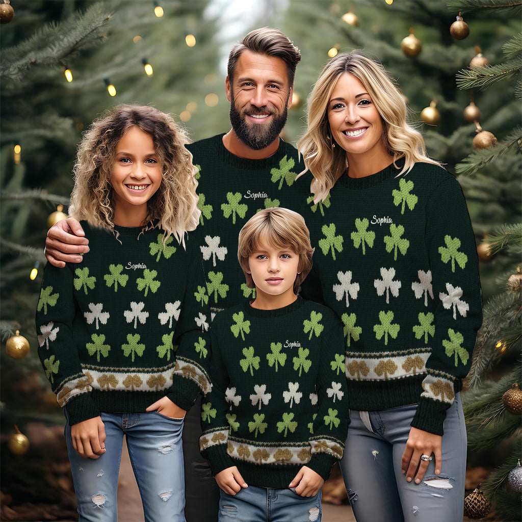 Irish Shamrock - Personalized Irish Ugly Sweater