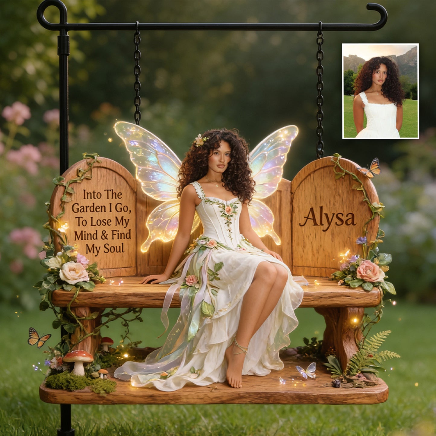 Garden Gnome, Garden Fairy - Personalized Gardening Wood Sign With Stake