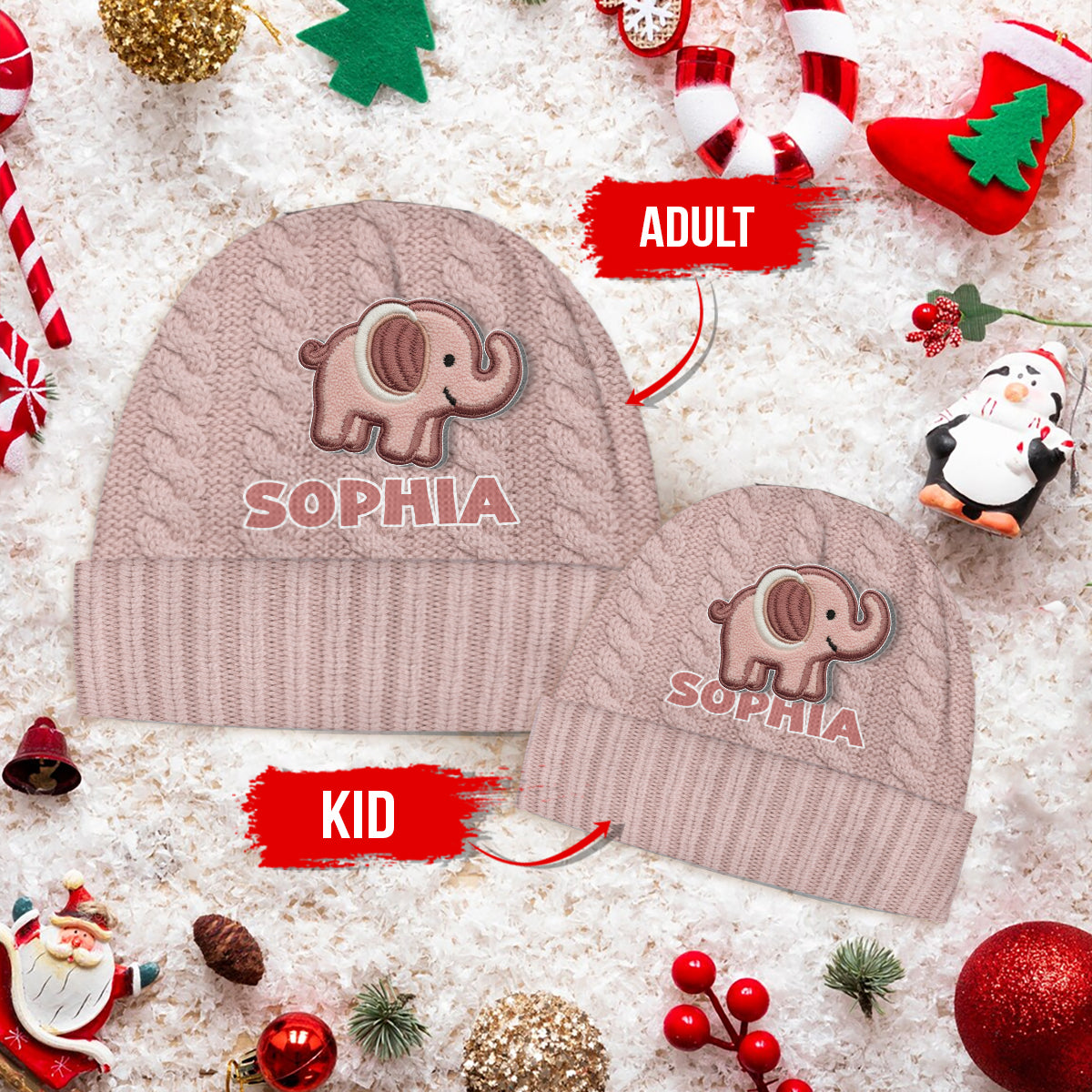 Baby Winter - Personalized Kid Beanie Hat With Patches