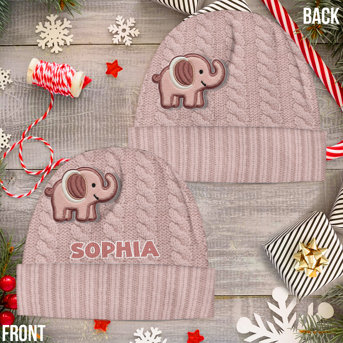 Baby Winter - Personalized Kid Beanie Hat With Patches