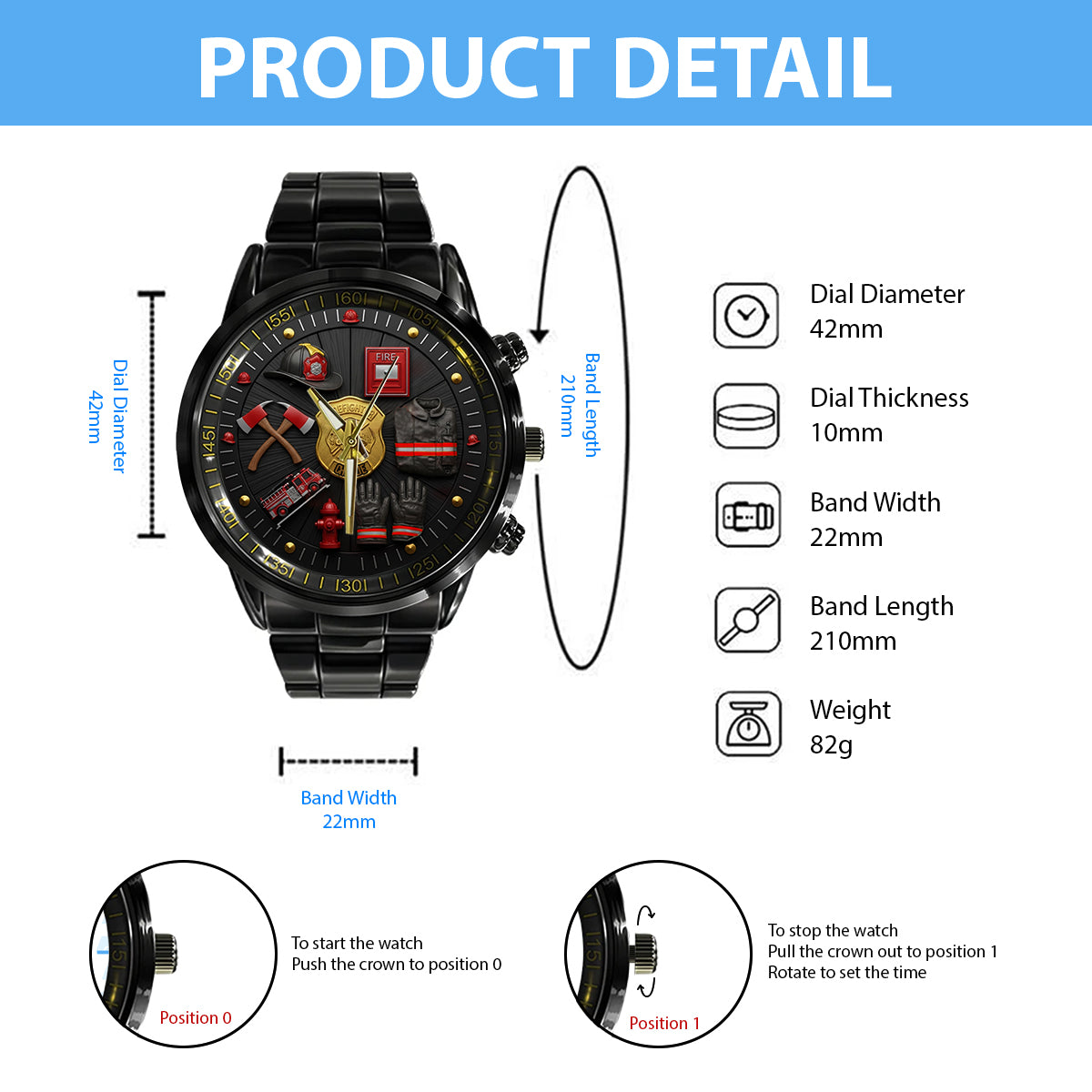 Proud Firefighter - Personalized Firefighter Hand Watch