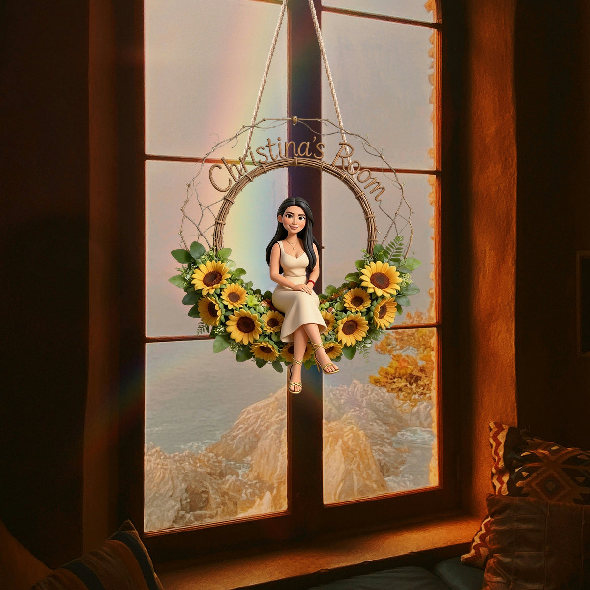 Floral Welcome Sign - Personalized Birth Month Flower LED Light Acrylic Sign