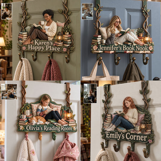 My Happy Place - Personalized Book Metal Door Hooks
