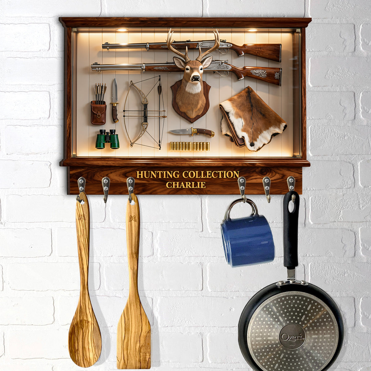 Love Hunting - Personalized Hunting Custom Shaped Hanging Rack