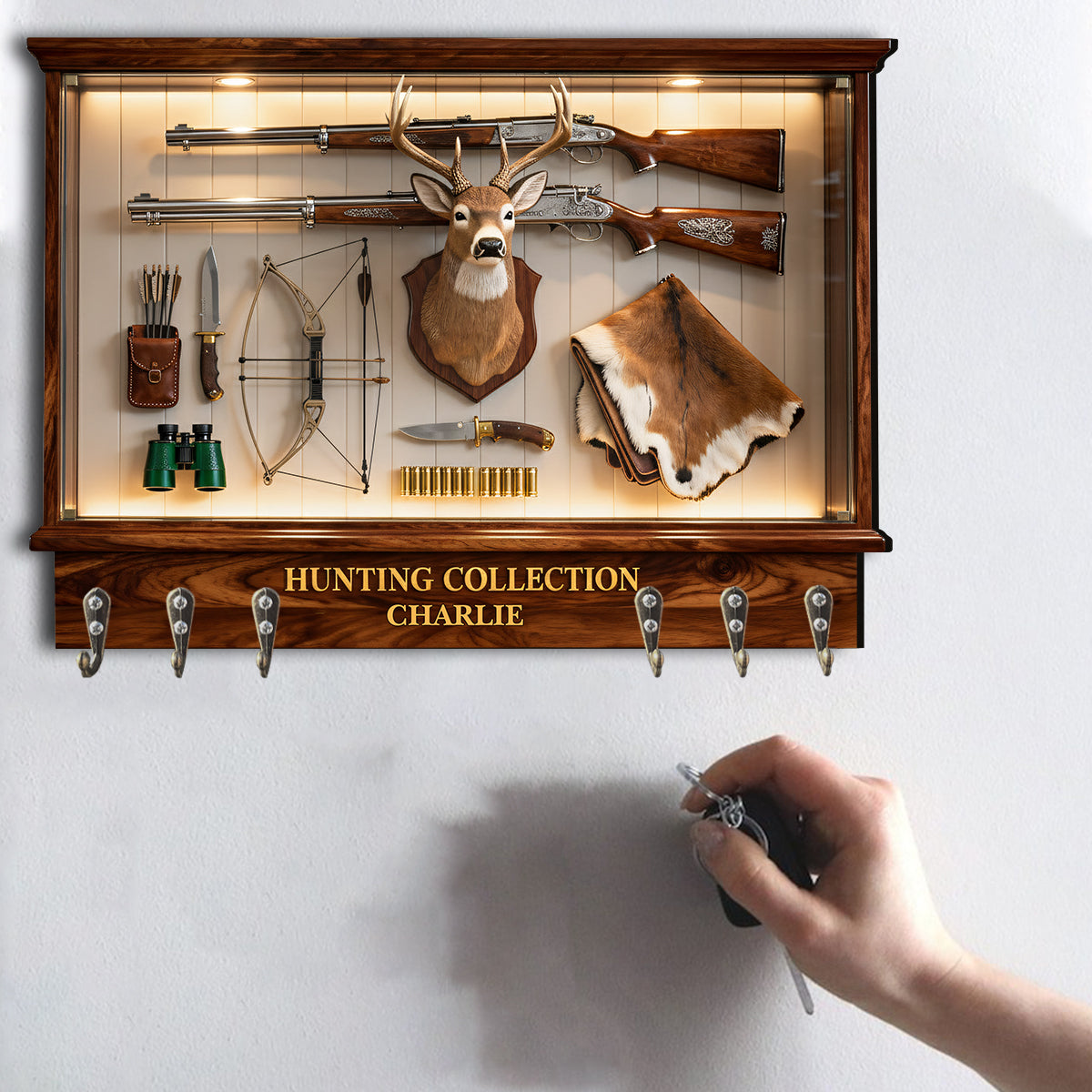 Love Hunting - Personalized Hunting Custom Shaped Hanging Rack
