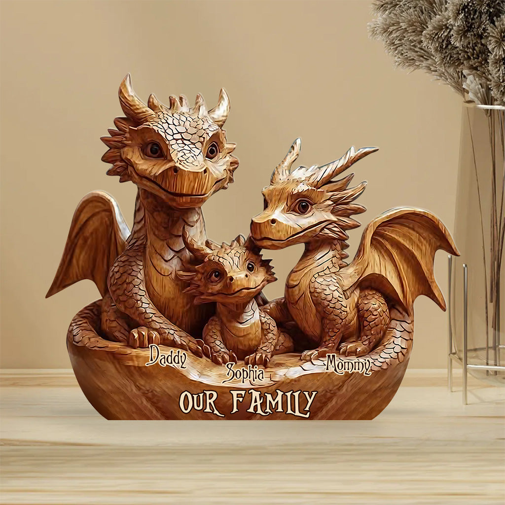 Our Family - Personalized Dragon Custom Shaped Acrylic Plaque