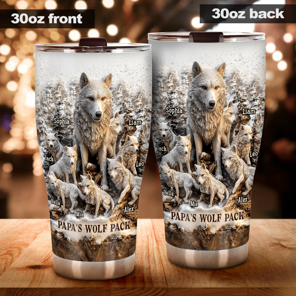 Papa Wolf Pack - Personalized Father Tumbler
