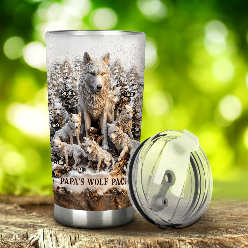 Papa Wolf Pack - Personalized Father Tumbler