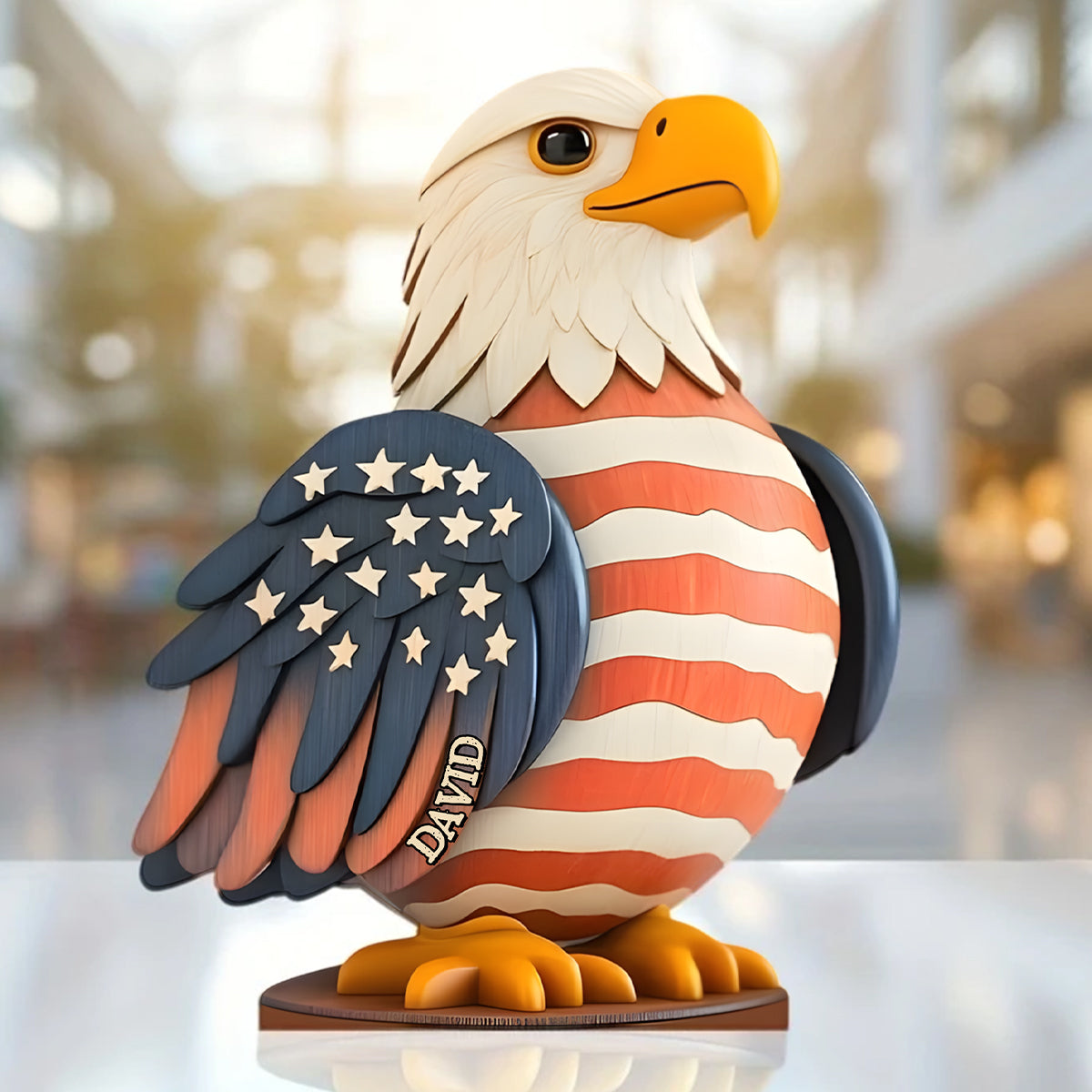 Stars And Stripes - Personalized Bald Eagle Custom Shaped Acrylic Plaque