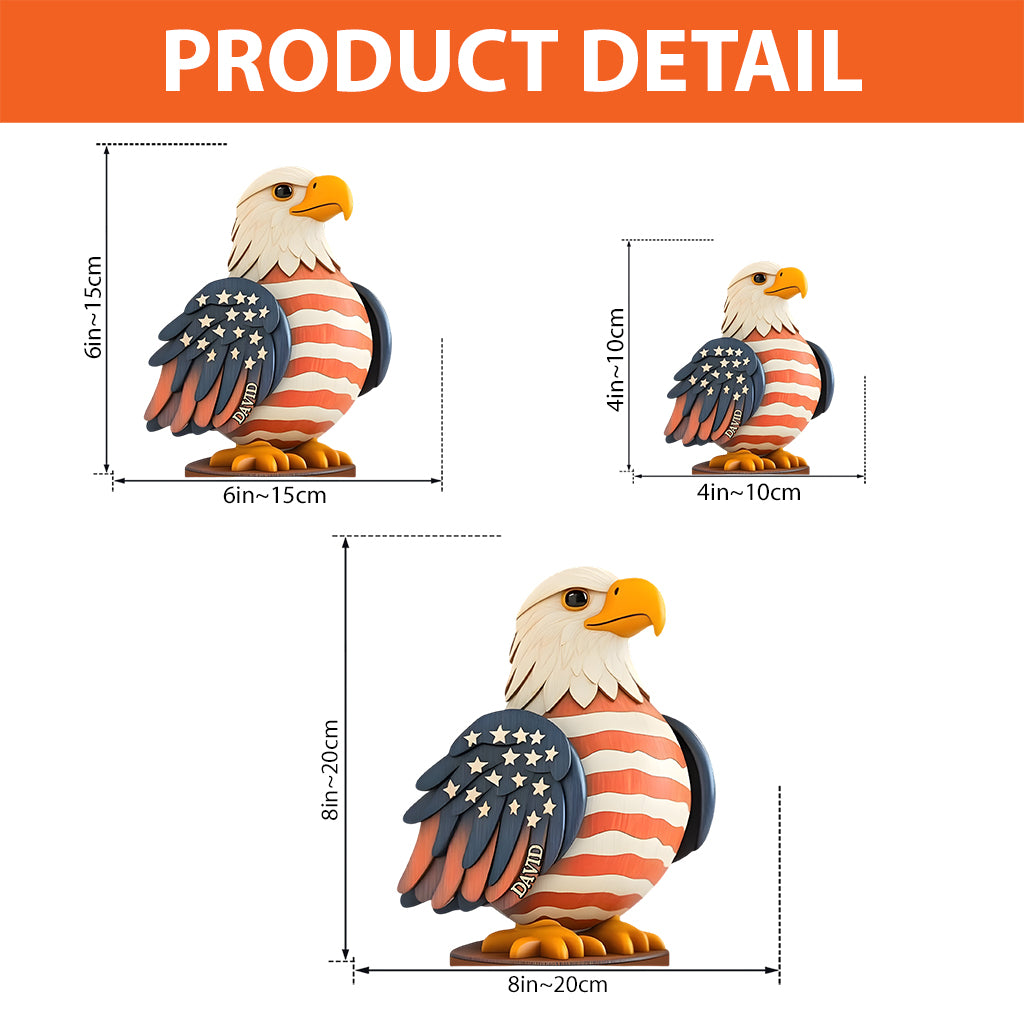 Stars And Stripes - Personalized Bald Eagle Custom Shaped Acrylic Plaque