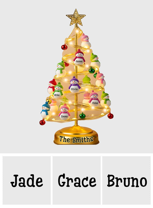 Snowman Family Gift - Personalized Family Acrylic LED Night Light