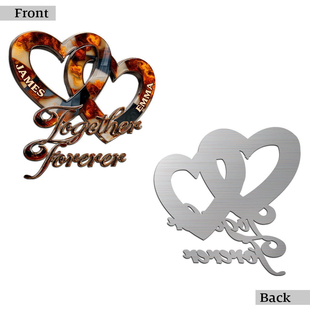 Together Forever - Personalized Couple Cut Metal Sign
