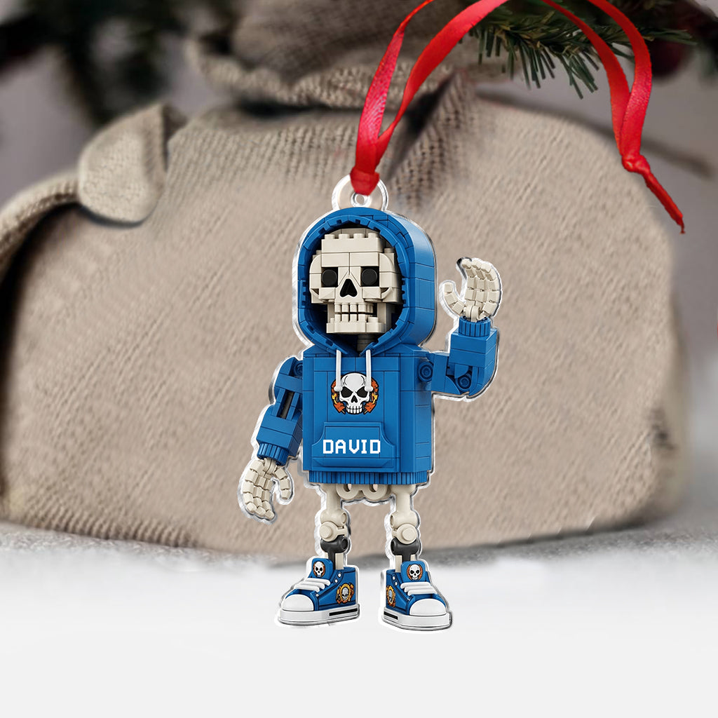 Building block Style Skeleton - Personalized Skull Ornament