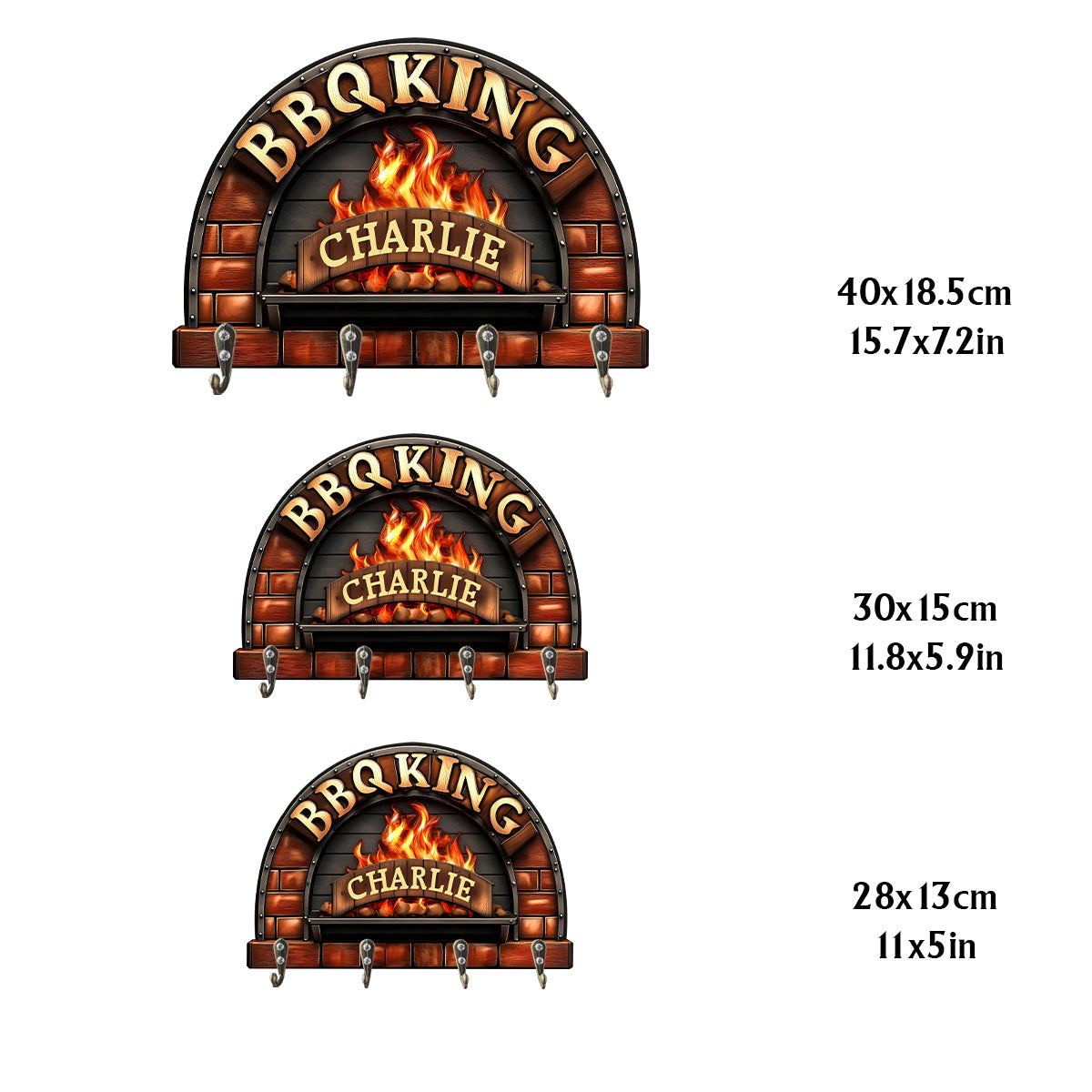 BBQ King - Personalized Grilling Custom Shaped Tool Rack