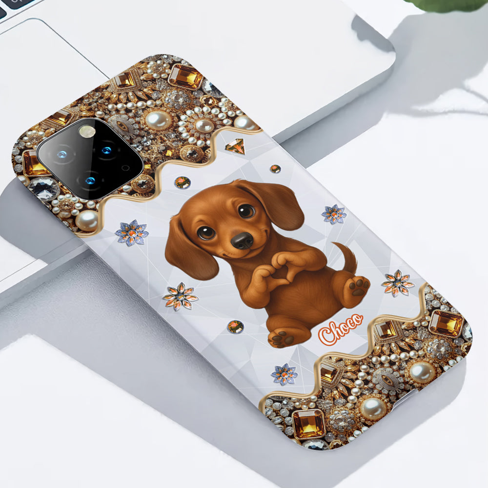 Puppy/ Kitty Makes Heart Hands - Personalized Dog Full Print Phone Case