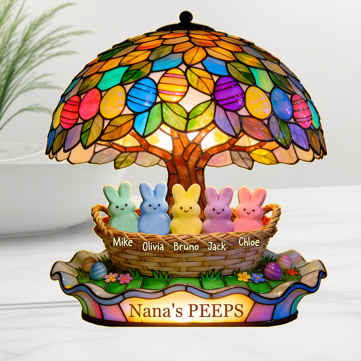 Nana's Peeps Gift For Mom, Grandma - Personalized Grandma Acrylic LED Night Light