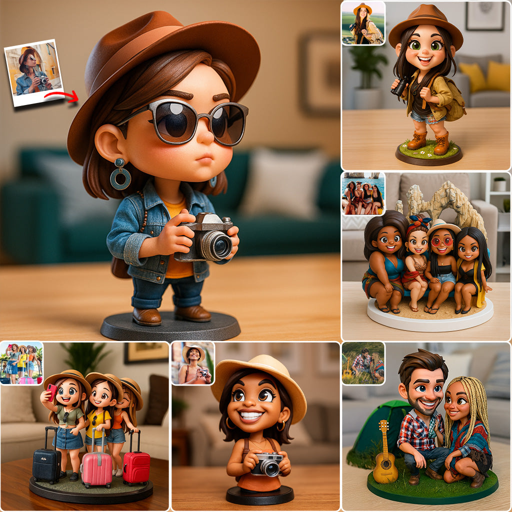 Exaggerated Proportions Cartoon Style - Personalized Travelling Custom Shaped Acrylic Plaque