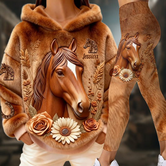 Love Horse - Personalized Horse Hoodie and Leggings