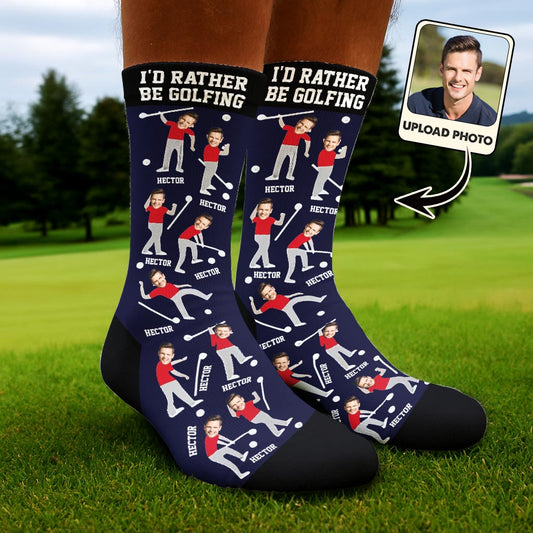 I'd Rather Be Golfing - Personalized Golf Socks