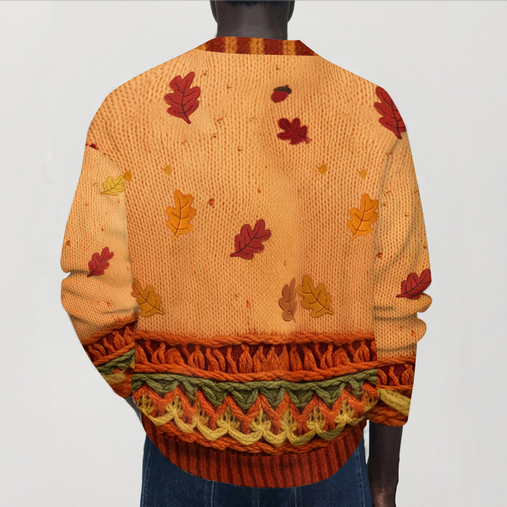 Autumn Cat And Dog - Personalized Dog Cardigan Sweater