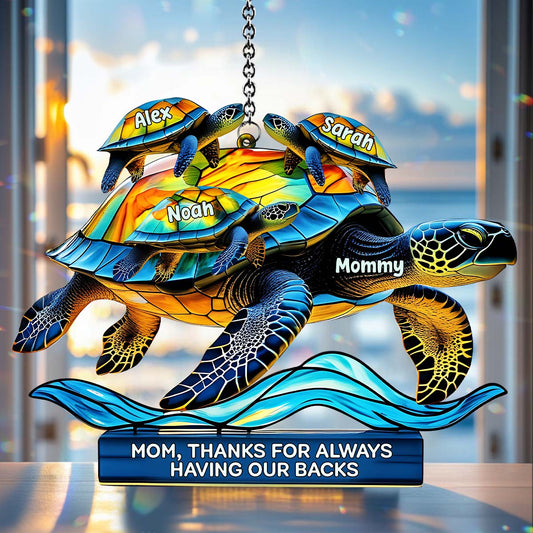 Mom, Thank For Always Having Out Back - Personalized Mother Window Hanging Suncatcher Ornament