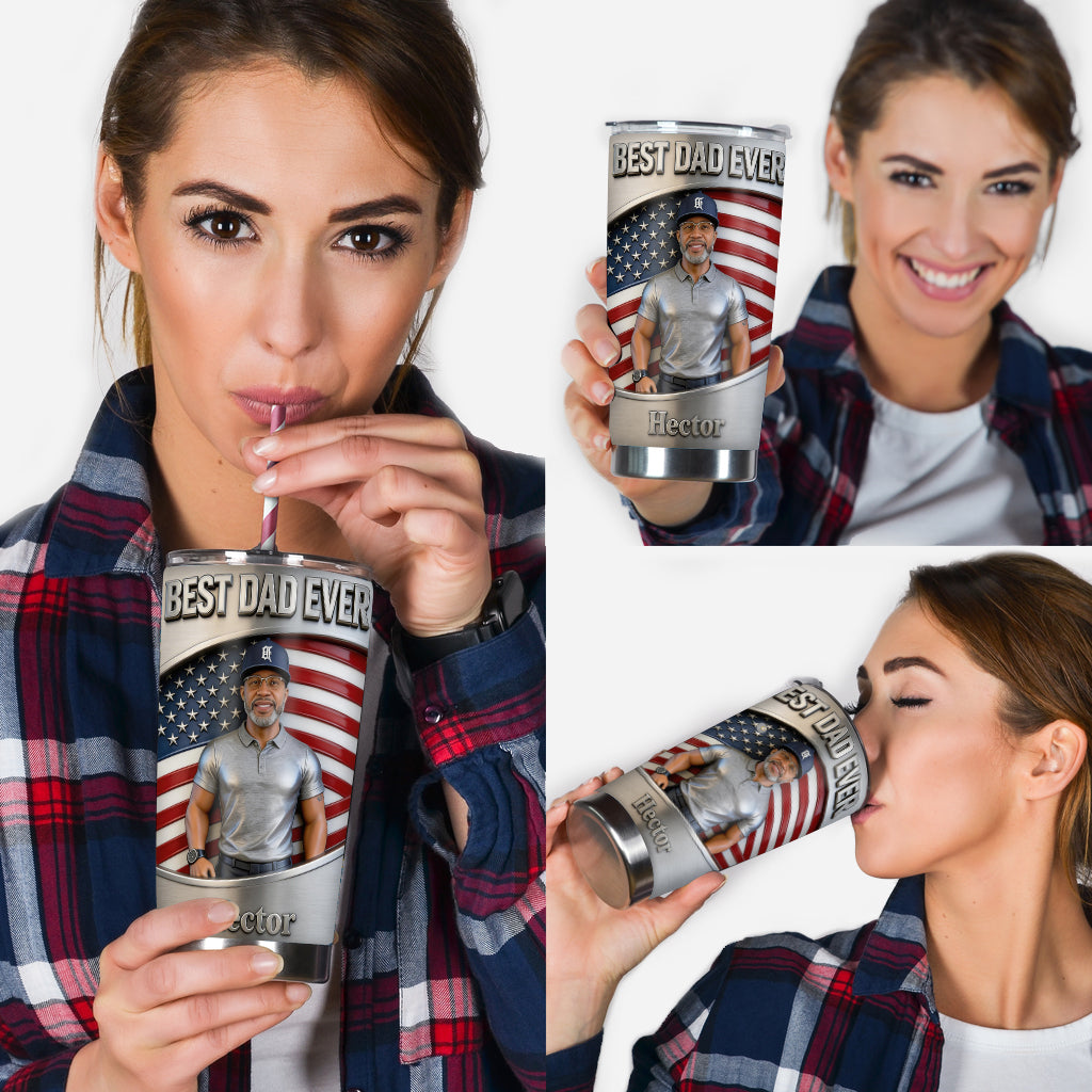 Custom Any Photo, Best Gift For Dad & Grandpa - Personalized Father Tumbler