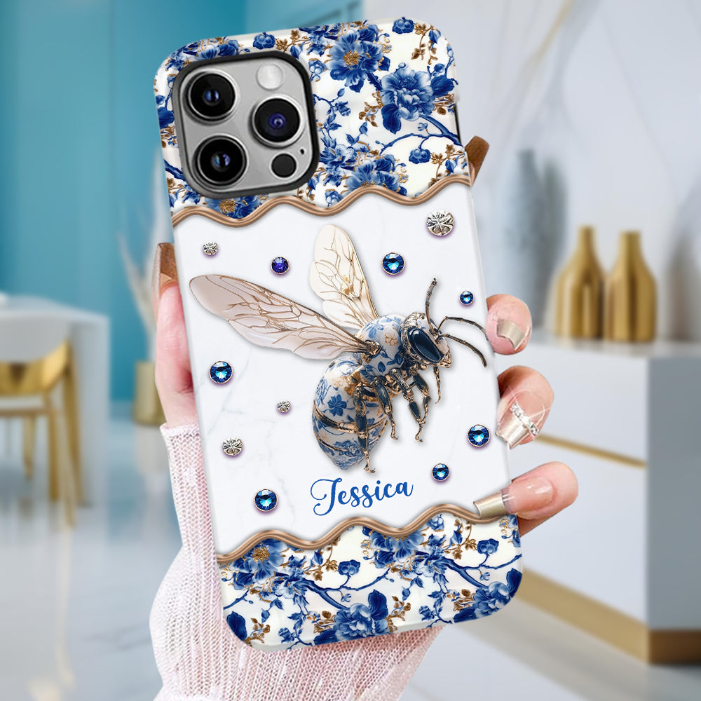 Bee Toile de Jouy - Personalized Bee Full Print Phone Case
