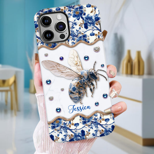 Bee Toile de Jouy - Personalized Bee Full Print Phone Case