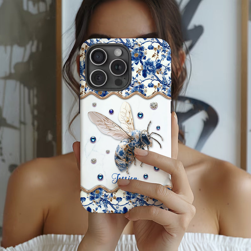Bee Toile de Jouy - Personalized Bee Full Print Phone Case
