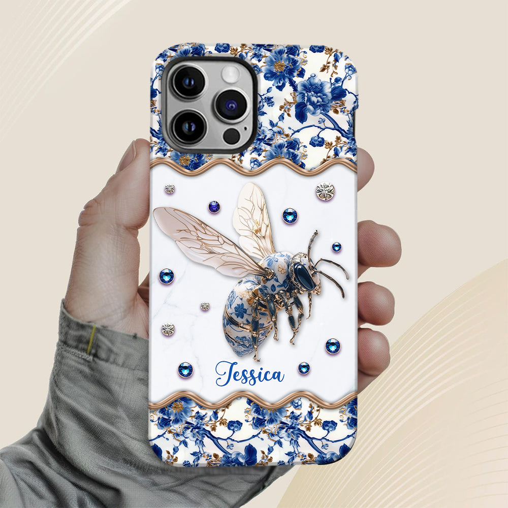Bee Toile de Jouy - Personalized Bee Full Print Phone Case