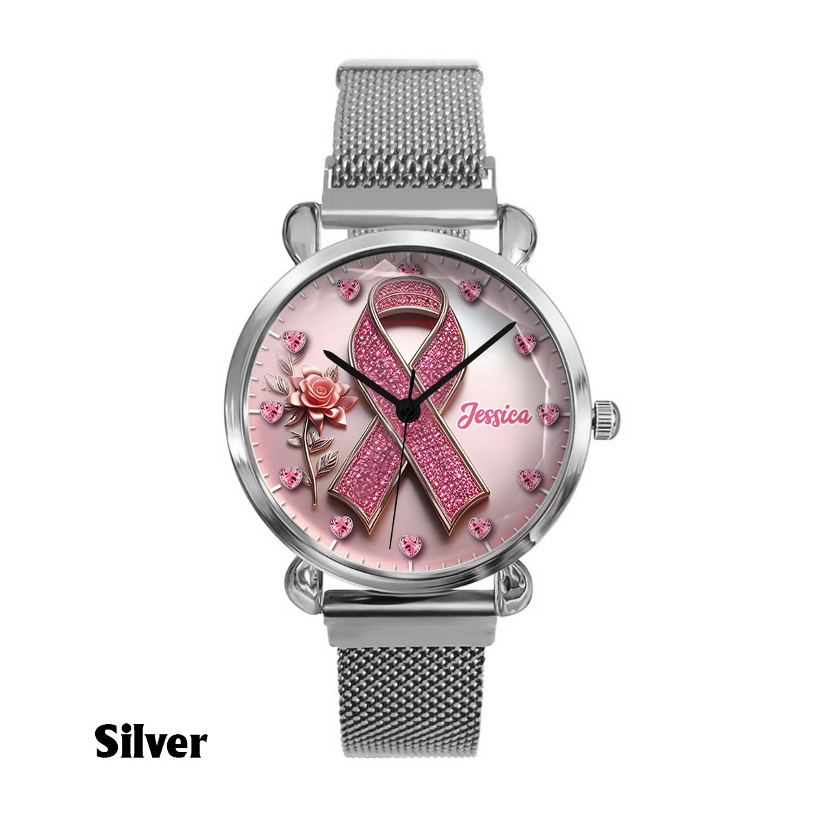 Faith Hope Love - Personalized Breast Cancer Awareness Women Hand Watch