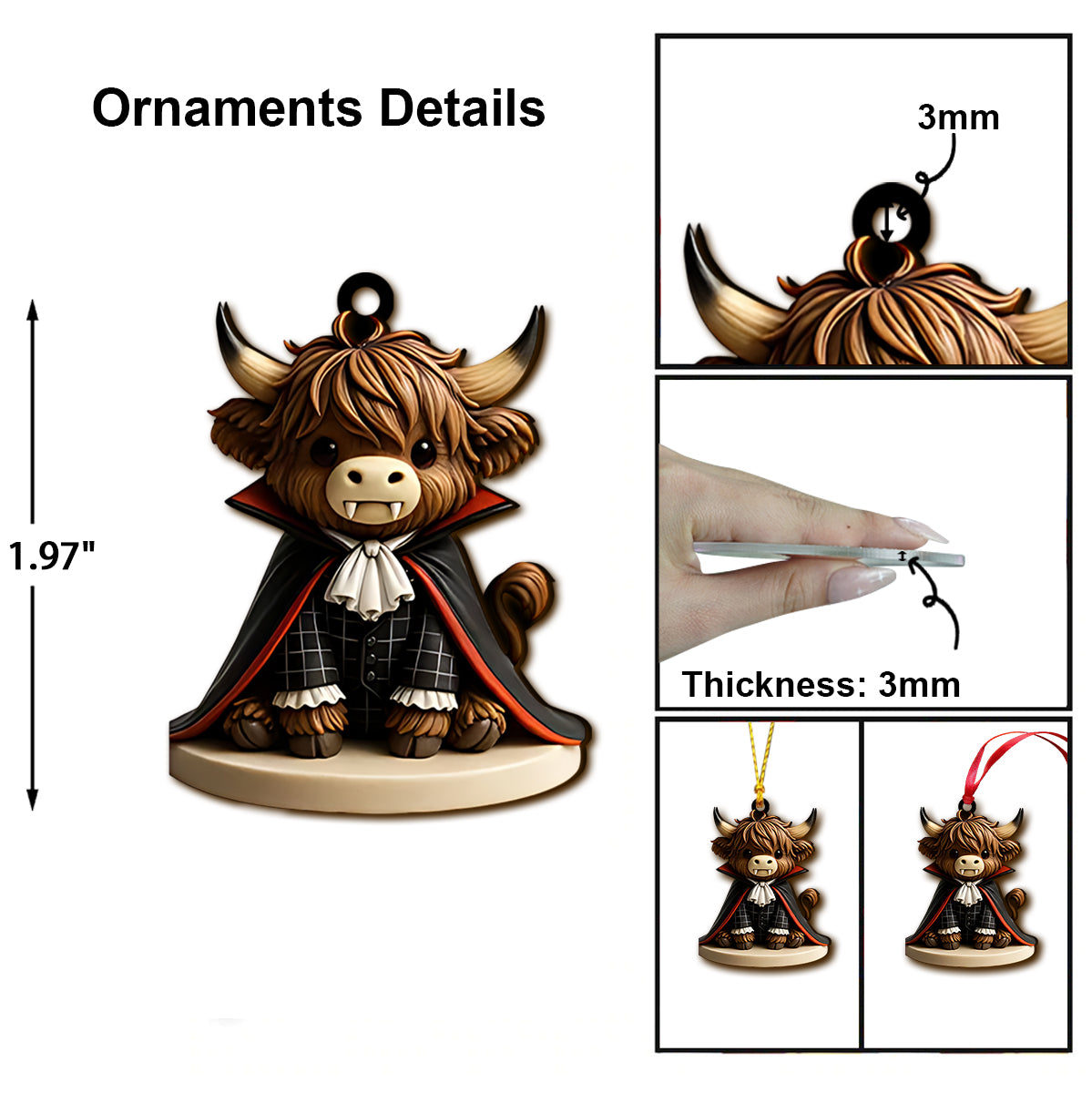 Highland Cow Advent Calendar 2025 - Highland Cow Folded Advent Calendar With Ornaments