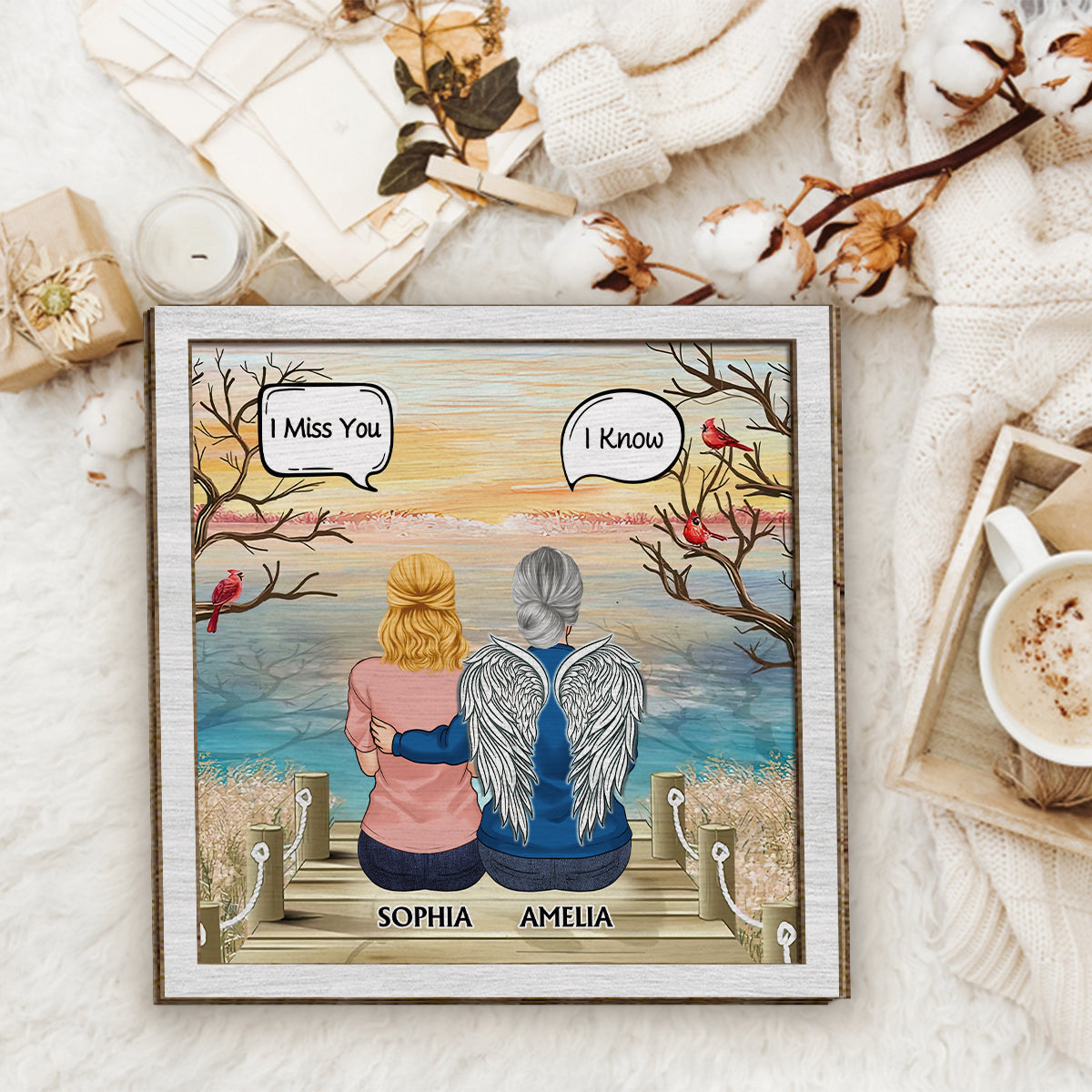 I Miss You I Know Memorial Gift - Personalized Memorial 2 Layered Wood Sign / Wood Plaque