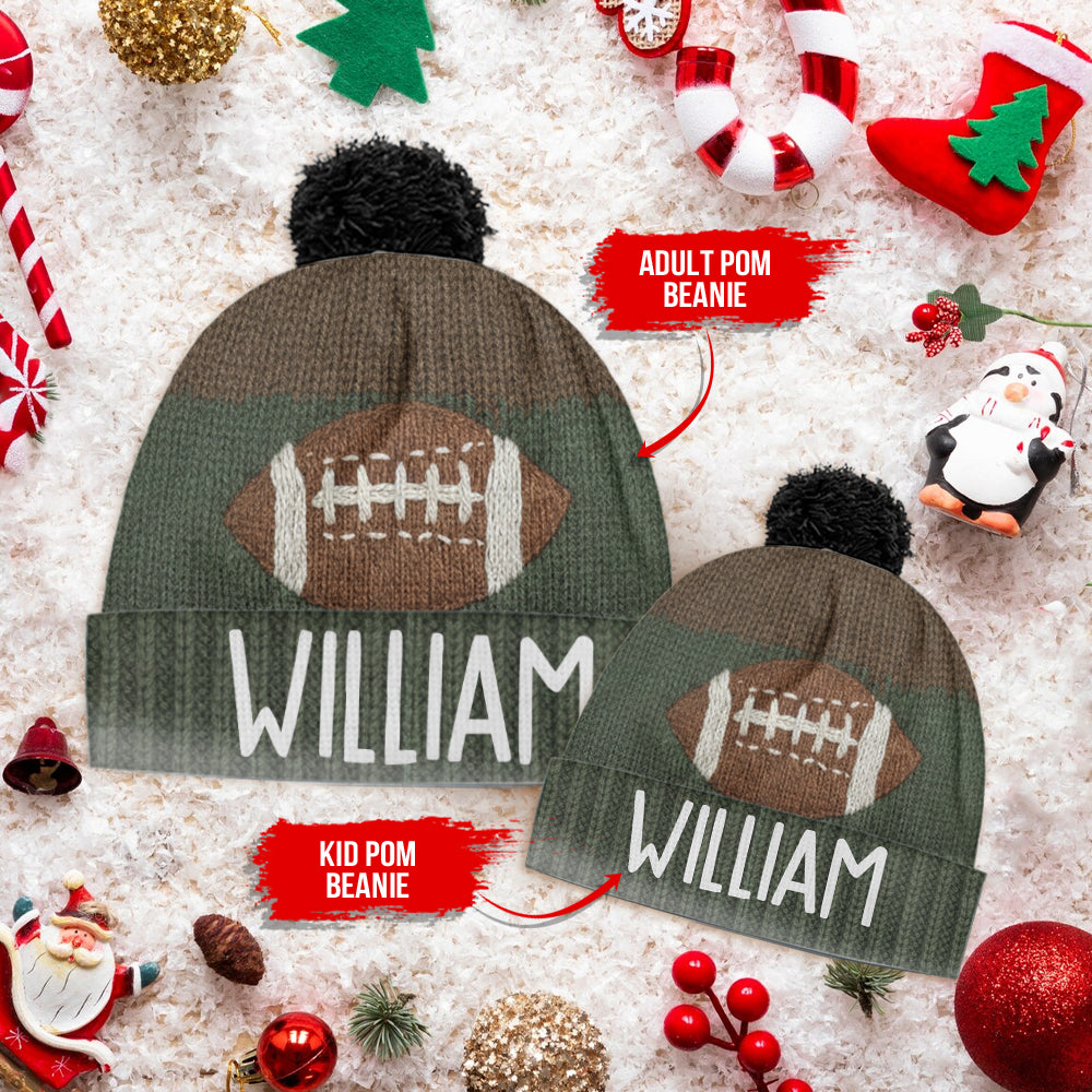 Touchdown Style - Personalized Football Beanie Hat
