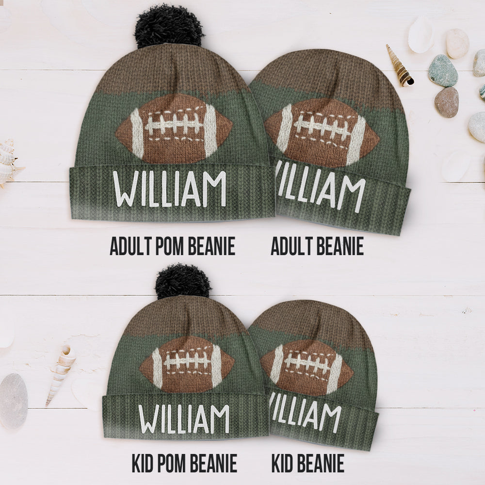 Touchdown Style - Personalized Football Beanie Hat
