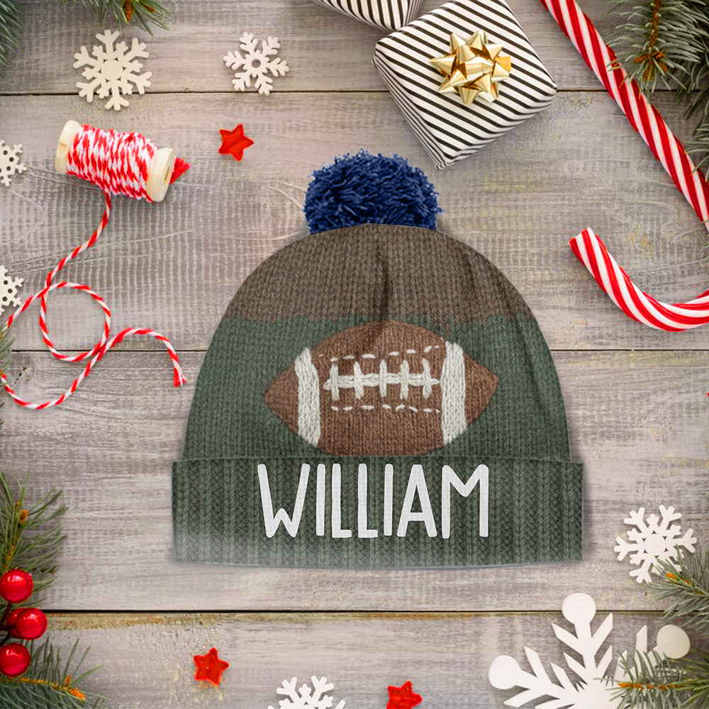 Touchdown Style - Personalized Football Beanie Hat