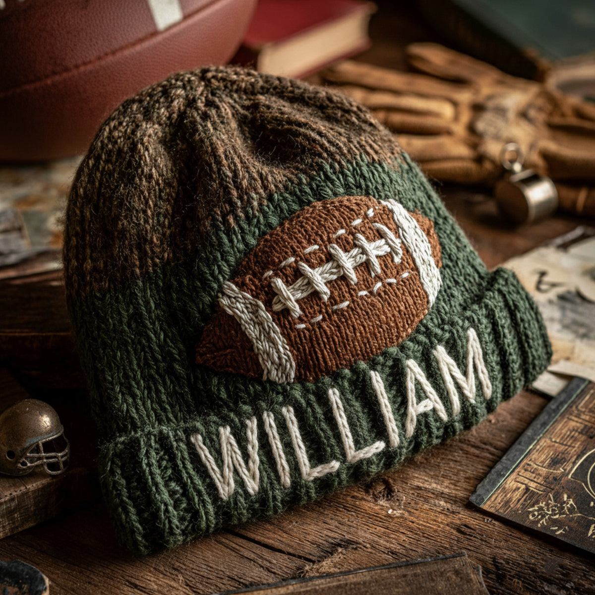Touchdown Style - Personalized Football Beanie Hat
